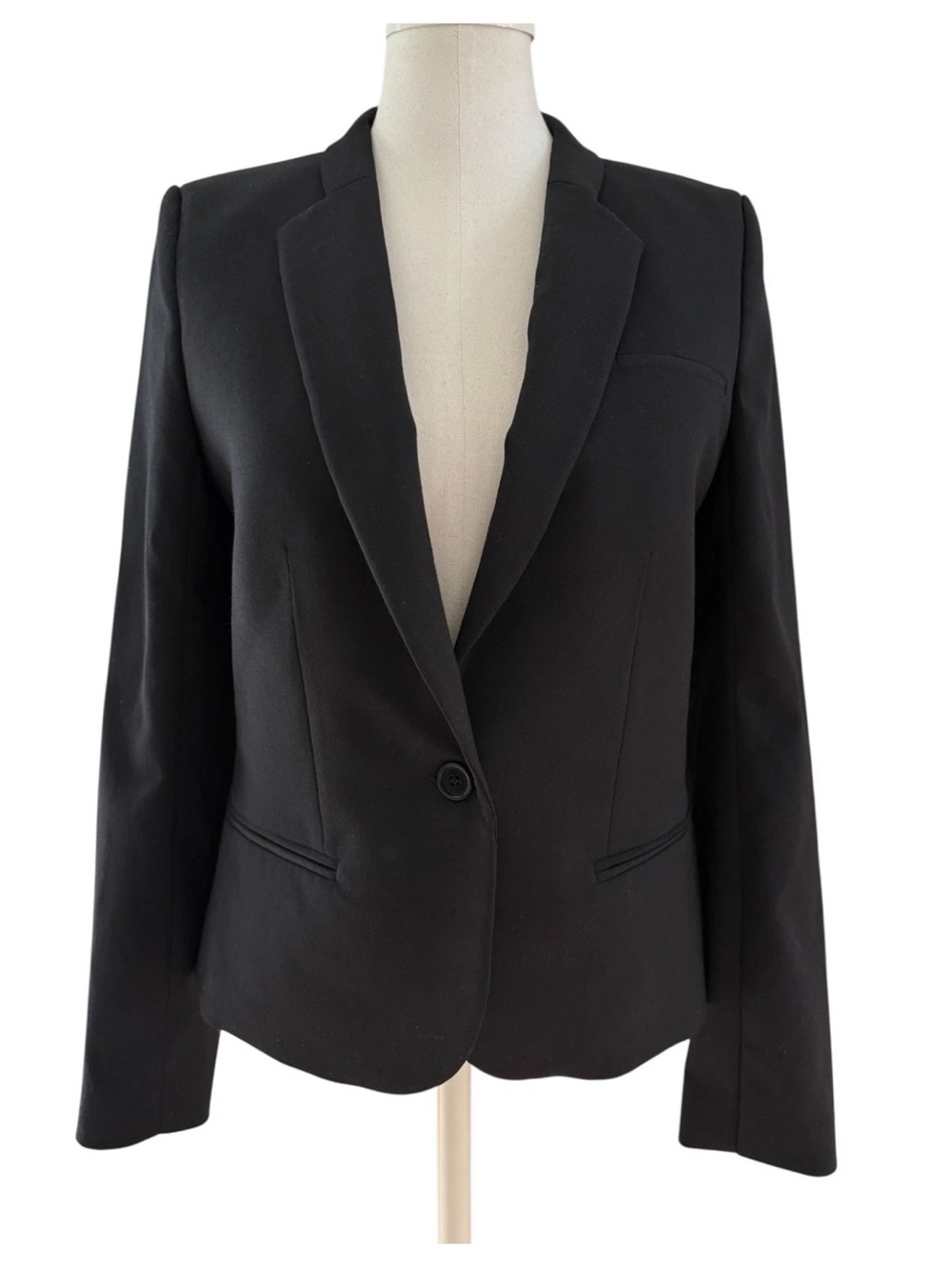 ba&sh Black Single-Button Wool Blend Women’s Blazer Sz 1